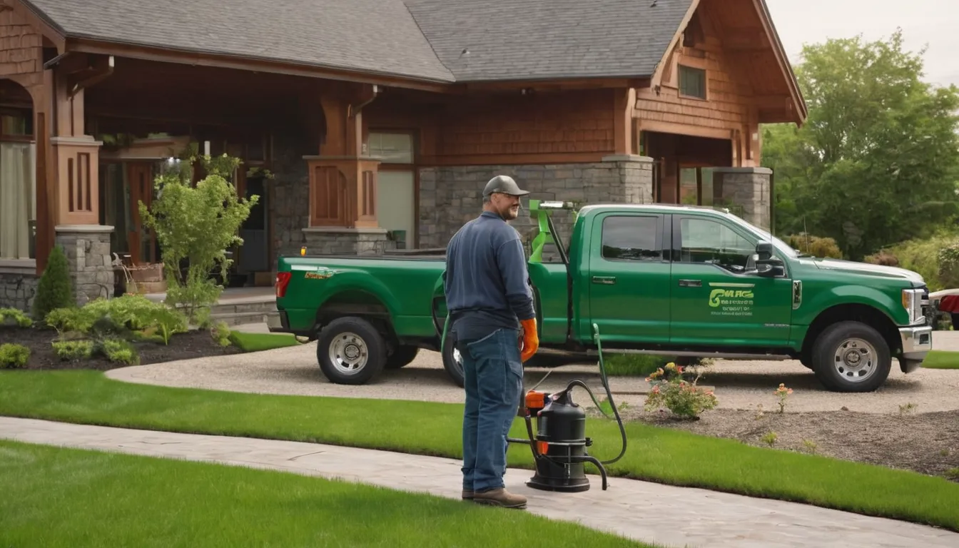 Septic provider checking a tank lid at a home near Milwaukee
